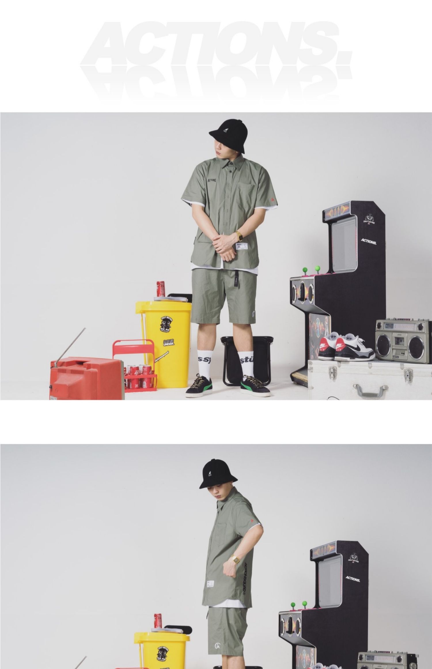 HÀNH ĐỘNG 2019SS Áo sơ mi ngắn tay thêu thương hiệu Evergreen Classic American Solid Color Casual Street Top - Áo áo sơ mi nam cao cấp