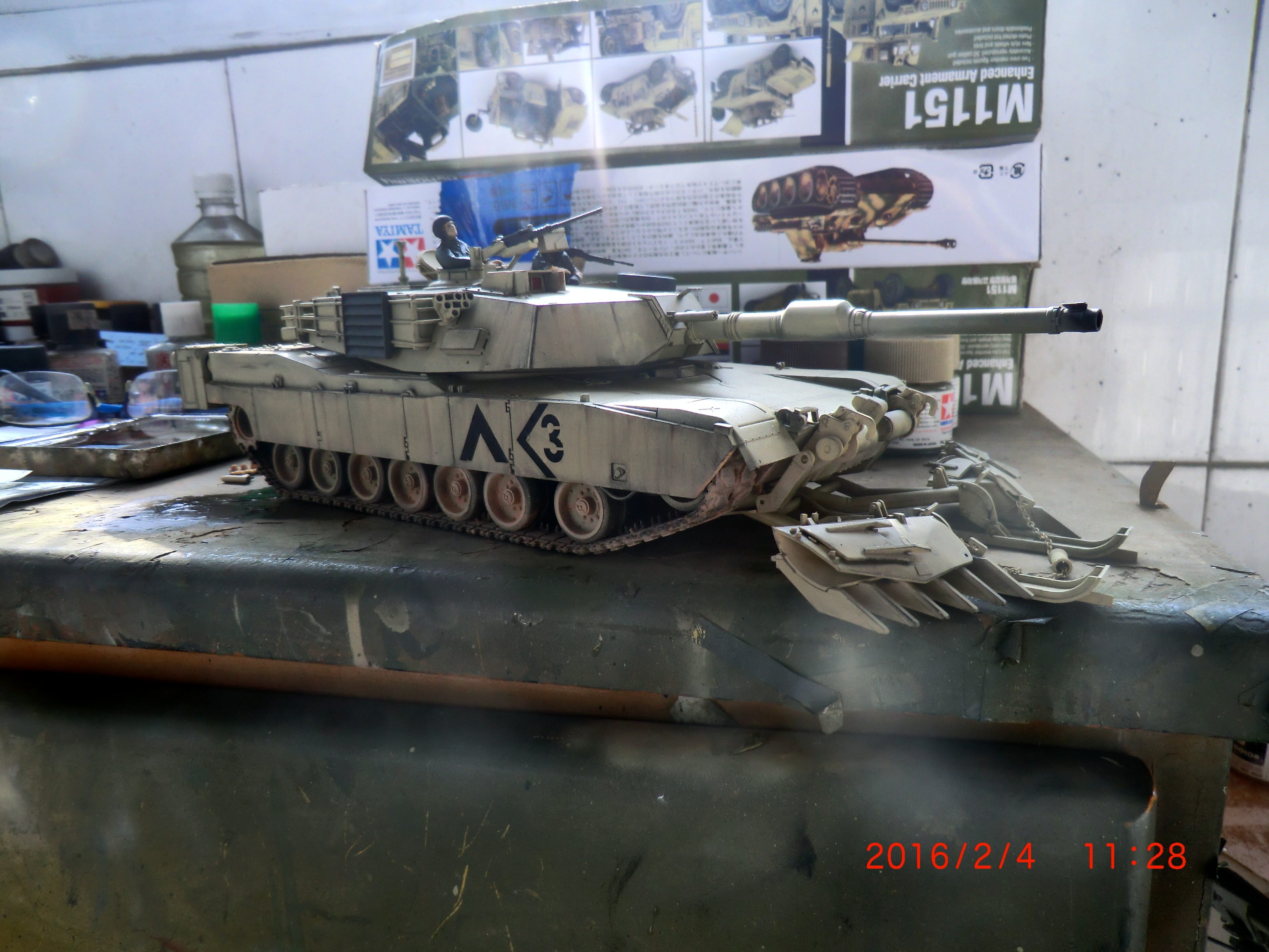 Tianmu 35158 M1A1 Main battle tank with mine - clearing package