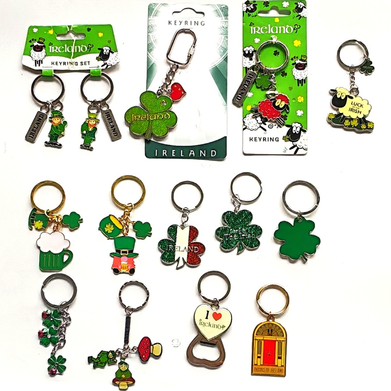 Ireland Keychain Travel Souvenir Keychain Irish Flag Shamrock Lucky Sheep St.Patrick