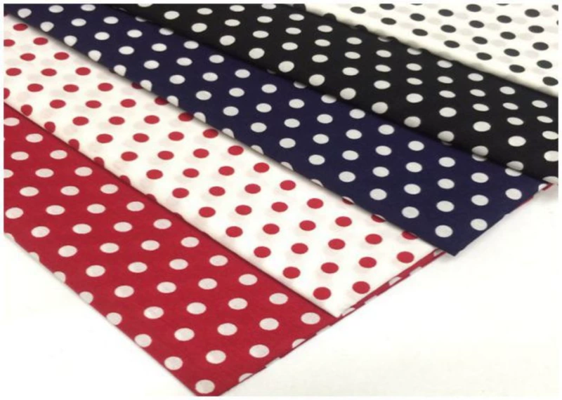 Cotton dot vải 6 mm 4mm 9mm dot cotton vải đen đỏ trắng xanh wavelet point - Vải vải tự làm