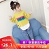 Girls 2020 mùa thu váy mới của Hàn Quốc phiên bản của thời trang giả hai mảnh cô gái vừa yang dài tay áo T-shirt trẻ em. 