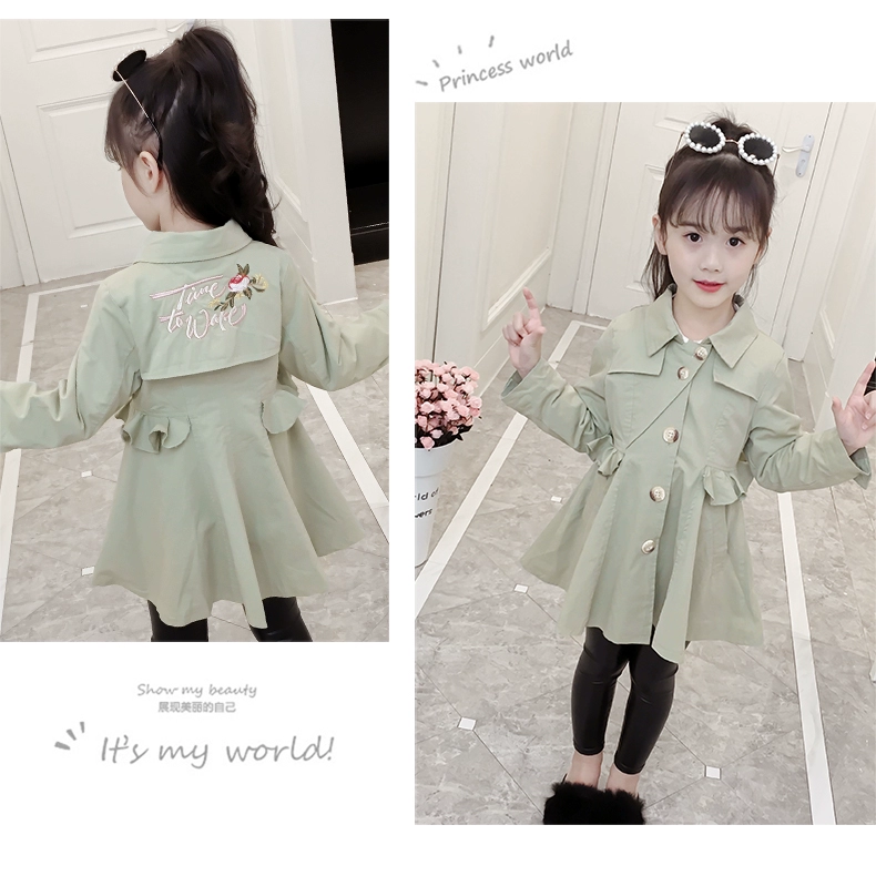 Áo khoác nữ mùa thu 2018 phiên bản Hàn Quốc mới của bộ đồ thủy triều trong chiếc áo khoác bé trai dài không khí nước ngoài dài mùa xuân và áo khoác mùa thu quần áo sành điệu cho be gái