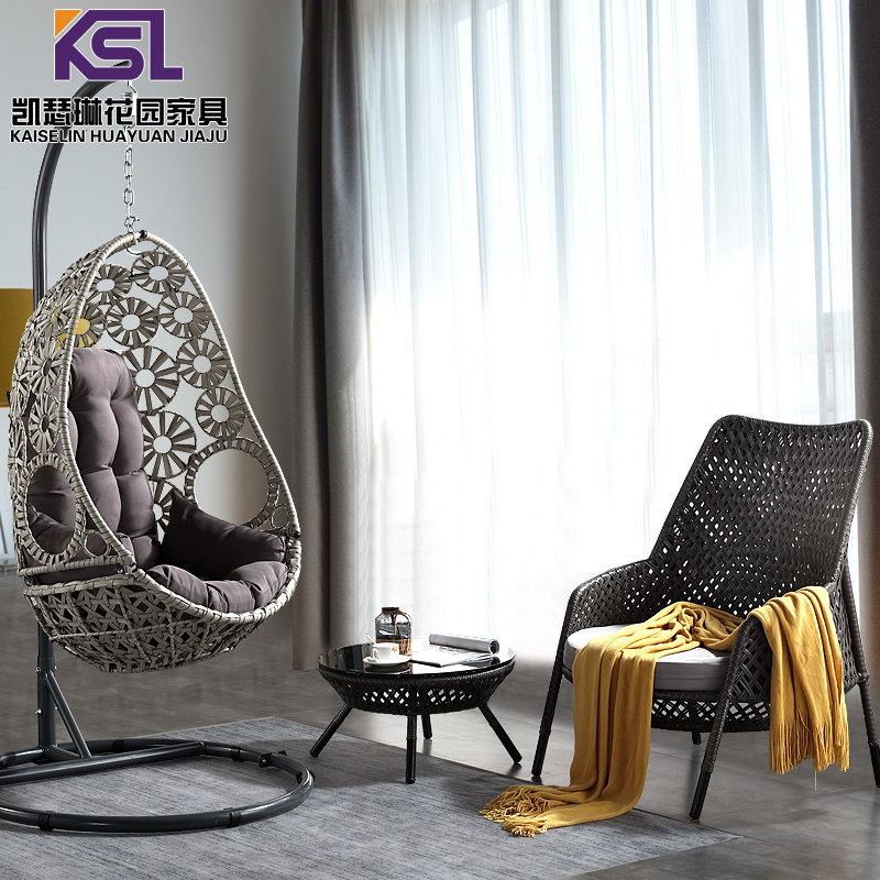 Hanging chair rattan chair rocking chair single double coarse rattan basket folk sleeping porch Leisure Balcony Autumn Thousands Indoor outdoor home Cradle chair-Taobao