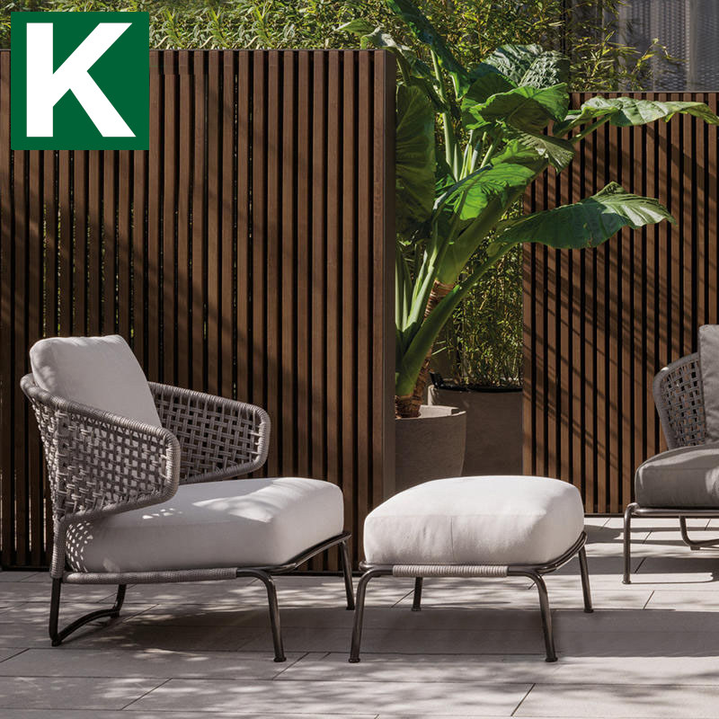 Outdoor sofa rattan soft clothing creative furniture rattan sofa single Nordic modern villa garden three-person sofa chair