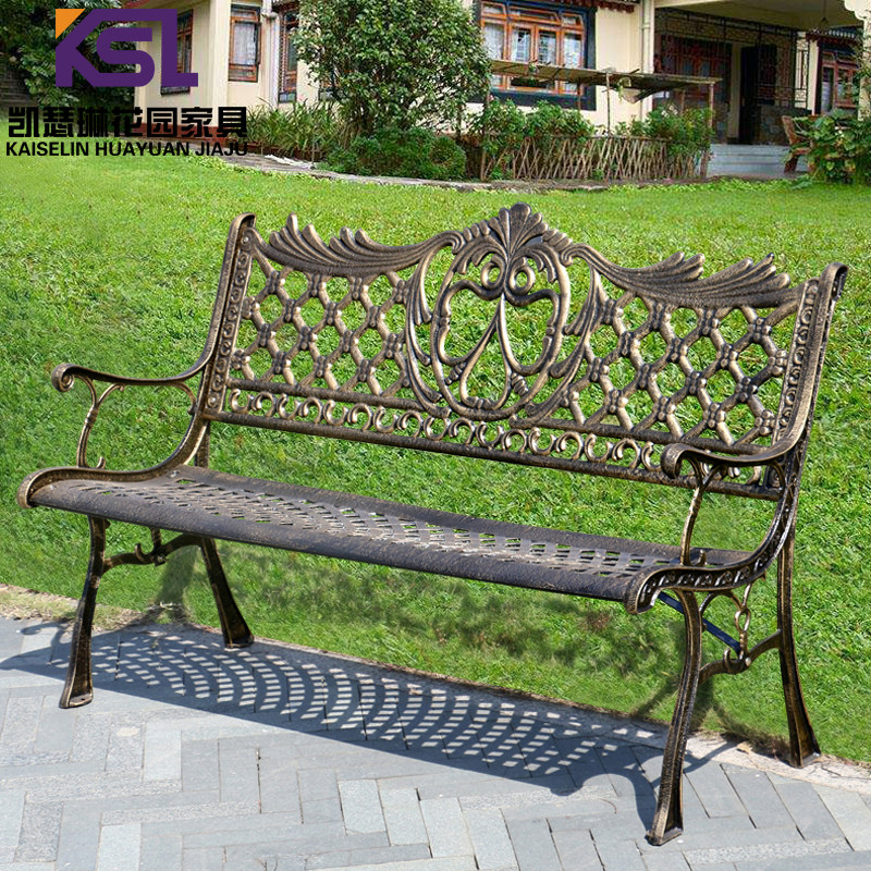 Park Chair Outdoor Chair Leisure Solid Wood Iron Art Backchair Courtyard Cast Iron Cast Iron Bench