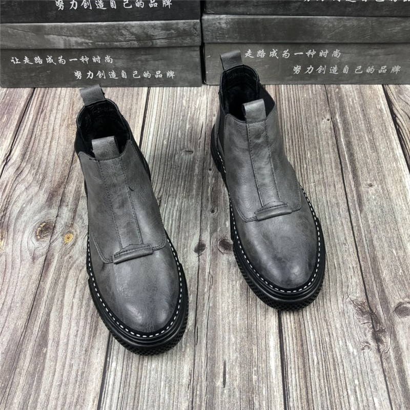 Mùa thu mới, giày cao gót đế bằng, giày đế xuồng đế xuồng phiên bản Hàn Quốc của Martin boot Spirit guys màu đỏ với giày thủy triều - Giay cao giày nam cổ lửng da bò