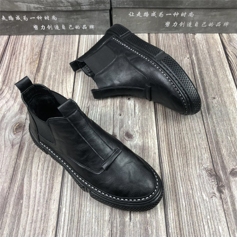 Mùa thu mới, giày cao gót đế bằng, giày đế xuồng đế xuồng phiên bản Hàn Quốc của Martin boot Spirit guys màu đỏ với giày thủy triều - Giay cao giày nam cổ lửng da bò