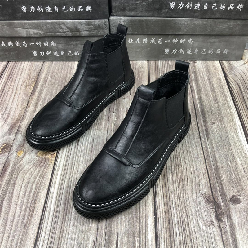 Mùa thu mới, giày cao gót đế bằng, giày đế xuồng đế xuồng phiên bản Hàn Quốc của Martin boot Spirit guys màu đỏ với giày thủy triều - Giay cao giày nam cổ lửng da bò