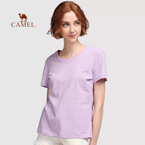 Camel womens casual T-shirt 2021 spring and summer new fashion casual T-shirt simple wild couple round neck T-shirt