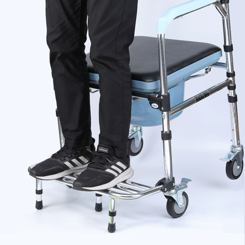 Туалетный кресло с алюминиевым сплавом для пожилых людей с колесами для беременных женщин и пациентов, складывающих купание кресло против туалетного сиденья для душевого кресла