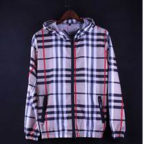 Net red same jacket male and female jacket thin section Social spirit Small group Square Plaid Striped with cap sunscreen Summer Chatide