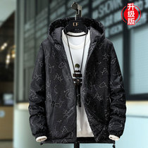 Autumn winter new light and thin cotton clothes mens jacket chubby chubby size cotton clothes gats and fattening up fattening short jacket