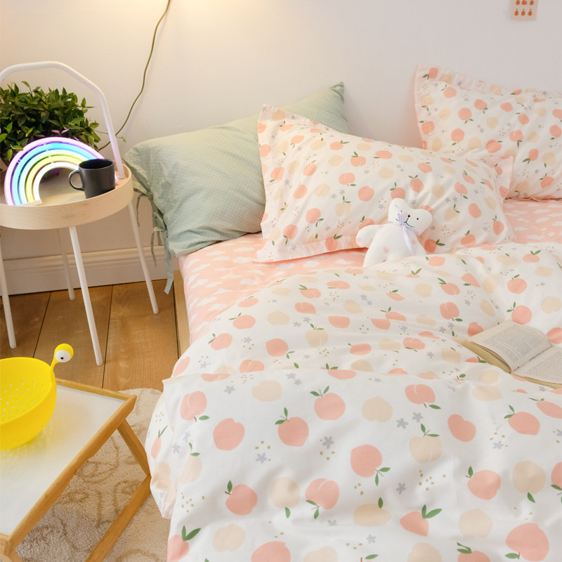 Pure Cotton Dormitory Bed Bedding Three Sets College Students Single Bed Sheets Quilt Cover Children Quilts Four Sets Full Cotton Women