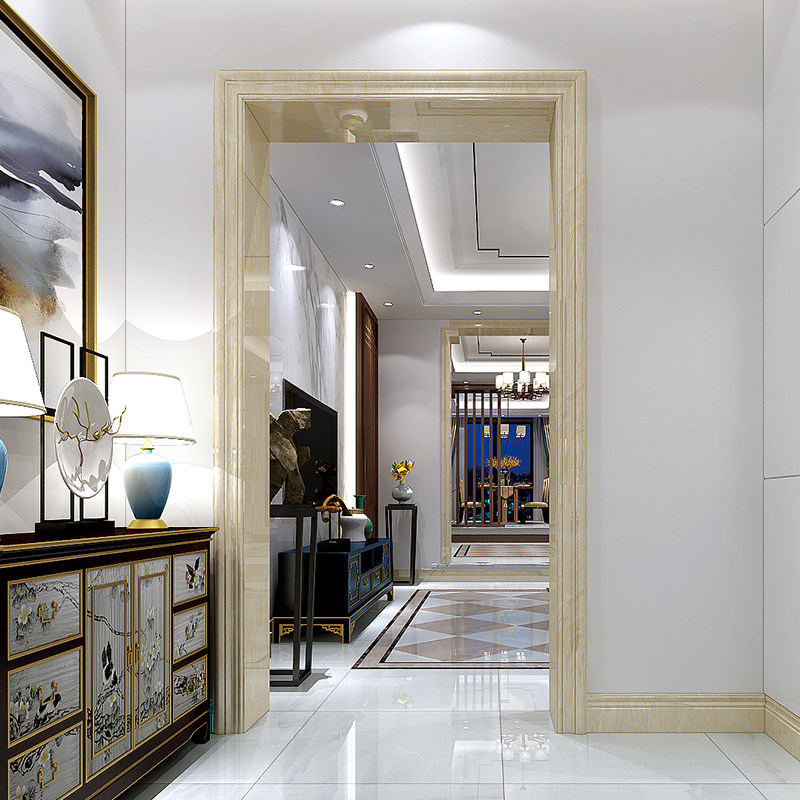 Ant Brother Marble Entrance Door Pocket Edge Balcony Entrance Background Wall Styling Floating Window Flat Line Decoration