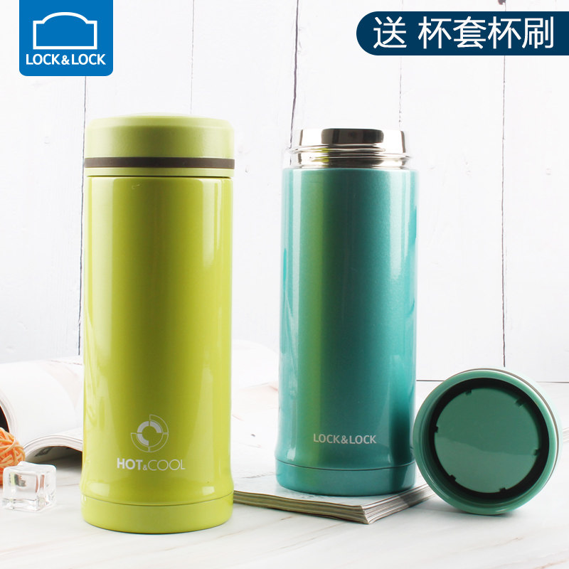 Lock & Lock Insulation Cup Stainless Steel Water Cup Student Car Men's and Women's Tea Cup Portable Fresh and Creative Simple Cup