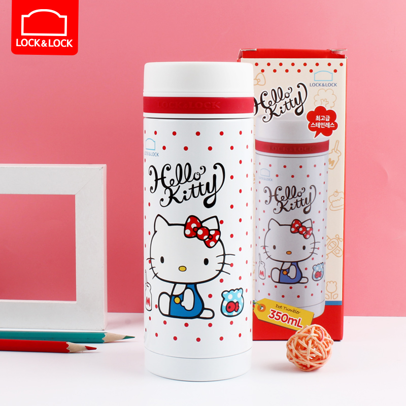 Lock lock thermos cup Kitty Children cute cartoon baby Stainless steel drop-proof primary school girl water cup