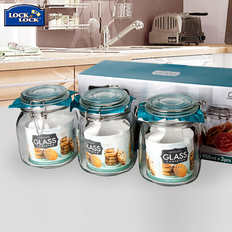lock lock glass sealed cans storage cans fresh-keeping cans food cans whole grains cans cans candy cans set