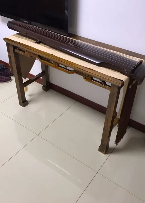Mới Trung Quốc cũ Elm bảo vệ môi trường sáp không sơn guqin bàn đàn piano phân 榫 卯 cấu trúc bàn bàn gỗ rắn Bàn học Trung Quốc - Bàn