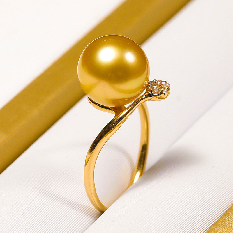 Xinlun Nanyang Nanyang Seawater Pearl Ring Strong Round Pearl Ring to Girlfriend Deep