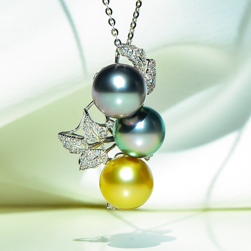 Xinlun - grape seawater pearl pendant 18K gold - bead gold - bead necklace crash of gold - bead necklace of gold - bead