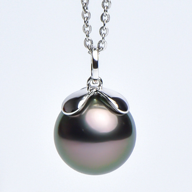 Xinlun Clutch Sea Water 18K Golden Tahiti Black Pearl Pearl Pearl Necklace Woman Single Send Mother Peacock Green