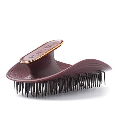 Manta Hair Hairbrush ) Burgundy ) Fully Flexible Hair Brush