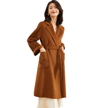 Beiyuan m's same style water ripple double-sided cashmere coat