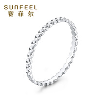 Saifel pt950 platinum ring platinum simple ring star star female ring fashion wild tail ring to send girlfriend