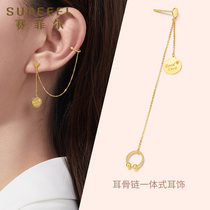 Saifir 18K gold letdown earline k gold new temperament Chauer clip long stream Soo superior sensual female earl