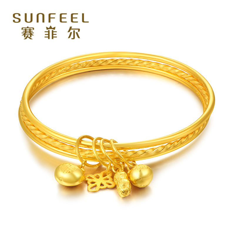 Seifel Gold Bracelet - Gold 999 9 Bracelet - 3 - circle Golden Bracelet Give Goddess Gift