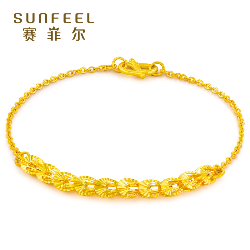 Safir Phoenix Tail Gold Hand 999 9 Foot Gold Women's Hand Simple Fashion Jewelry New Gift