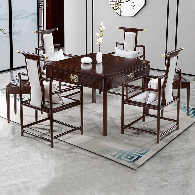 Yellow sandalwood Mahjong Machine Table Dual-use High-end New Chinese Solid Wood Mahjong Table Fully Automatic Home Integrated Tea Table-Taobao