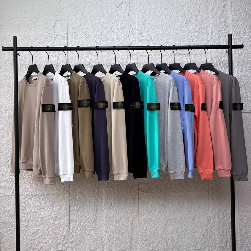 25 Early Spring New Style Island Brand European and American Trendy Solid Color Compass Armband Sweatshirt Unisex Loose Long Sleeve Round Neck