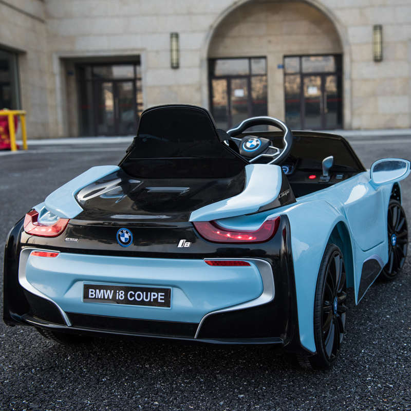 BMWI8 children's car electric four-wheel drive four wheels baby baby can take a human toy car kid remote control sports car
