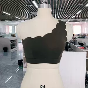 [女士波边单侧运动胸罩瑜伽上衣背心贝壳边（偏小）]