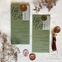 Fire paint sulfuric acid paper wedding menu wedding plate card hotel banquet process card seat card invitation letter customization