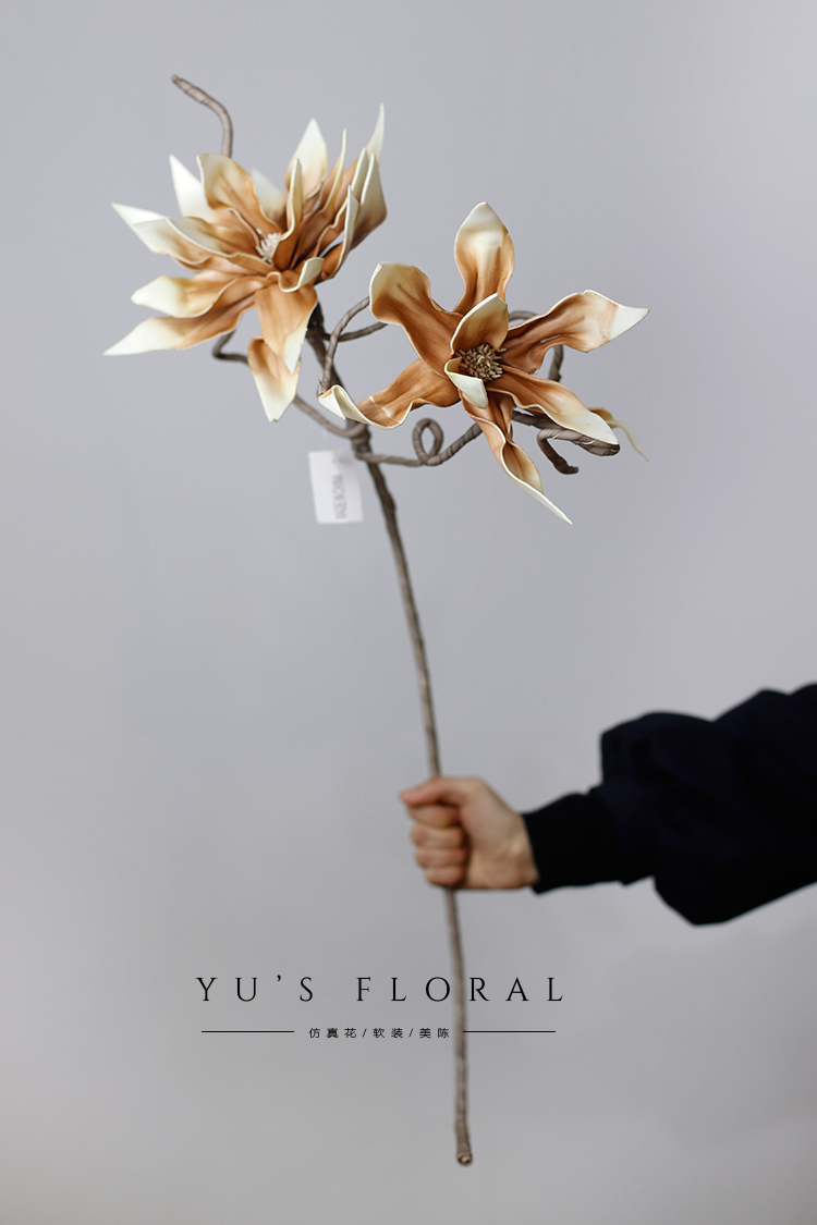 Artificial flowers Landscaping flowers EVA Dali European vintage flowers Coffee color Wedding decoration flowers Props