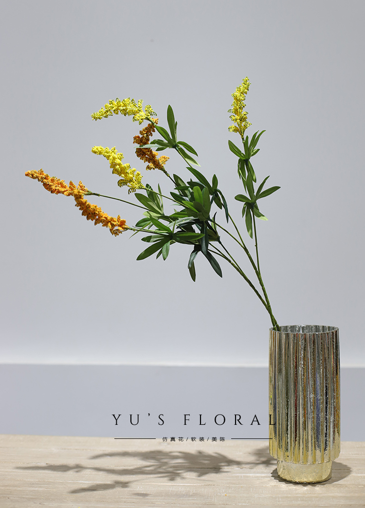 Simulation flower tail ear amaranth three-headed soft Lisi floral landscaping decoration home decoration wedding flower decoration