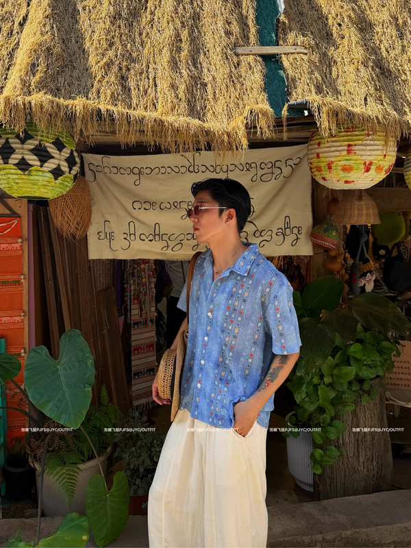Pjfs "Vacation Style Floral Shirt" Summer Hawaiian Floral Short-Sleeve Shirt Breathable Casual/Niche New Color Pjfs "Vacation Style Floral Shirt" Summer Hawaiian Floral Short-Sleeve Shirt Breathable Casual/Niche New Color