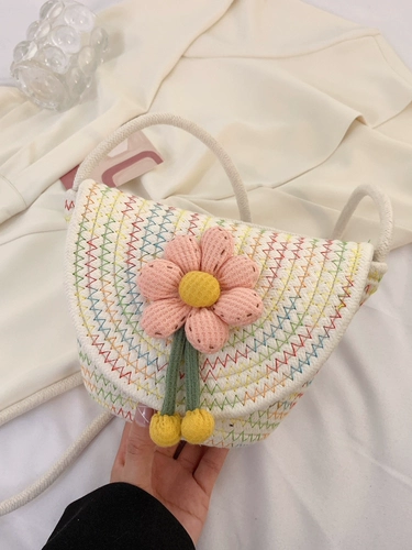 Брендовая соломенная сумка через плечо, плетеная универсальная пляжная сумка на одно плечо, коллекция 2023, в цветочек