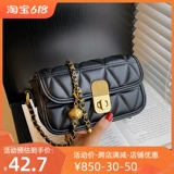 Замок, цепь, летняя сумка на одно плечо, в стиле Шанель, 2023