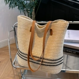 Вместительная и большая вязаная сумка ручной работы, сумка через плечо, модная универсальная соломенная сумка на одно плечо, городской стиль