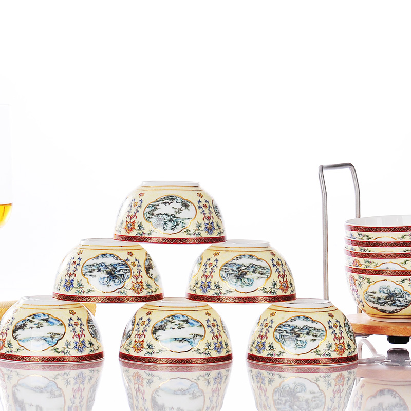 Red xin jingdezhen characteristics tableware bowl sets ipads bowls small bowl of rice bowl bowl of icing on the cake
