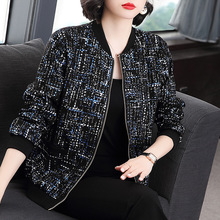 Pin Brother's New Baseball Suit Women's Cotton Loose 2024 Spring and Autumn New Middle and Elderly Mom Large Versatile Short Coat