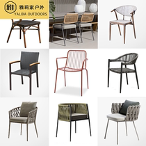 Nordic Method Rattan Chair Balcony Patio Milk Tea Shop Coffee Shop Coffee Shop Casual Chair Mesh Red Chair Dining Bar Outdoor Table And Chairs