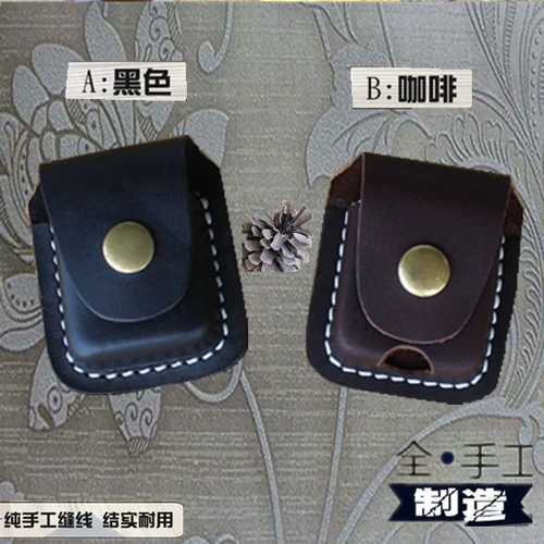 Зажигалка, кожаный чехол ручной работы на керосине, воловья кожа, из натуральной кожи