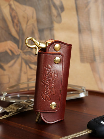 Американский ретро-кошелек для ключей ручной работы из кожи растительного дубления для мужчин, универсальный чехол для ключей от машины из натуральной воловьей кожи, чехол для ключей из натуральной кожи