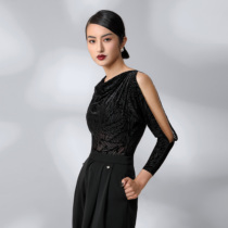 TID Latin Dance Wear New One-piece Top Womens Senior Adult National Standard Dance Practice Wear Long Sleeve Modern Dance Wear