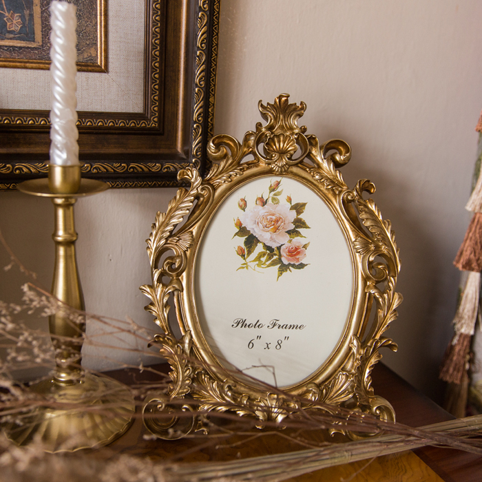 Love and Joy丨European American Retro Photo Frame Luxury Ornaments Baroque Picture Frame Gold Resin Can Be Hung on the Wall