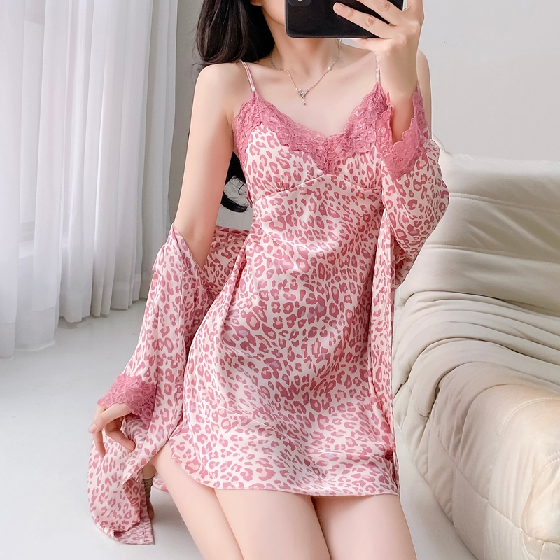 Sexy Pajamas for Women, Ice Silk Pure Desire, 2026 Summer New Style, Lace with Breast Pads, Suspender Nightgown, Nightgown Two-Piece Set Sexy Pajamas for Women, Ice Silk Pure Desire, 2026 Summer New Style, Lace with Breast Pads, Suspender Nightgown, Nightgown Two-Piece Set
